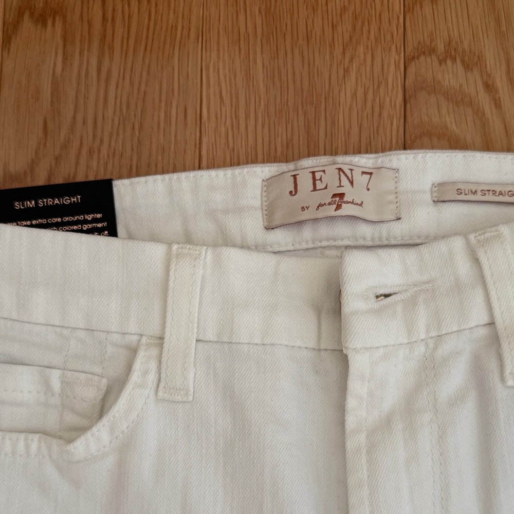 7 For All Mankind Women's Slim Straight Leg Jeans - White
